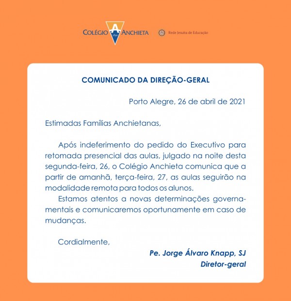 Comunicado 26 de abril noite