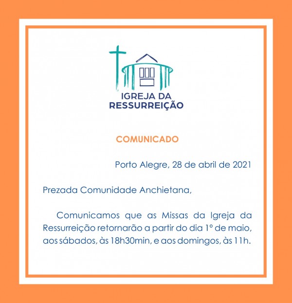 Comunicado Igreja da Ressurreicao